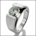 Solitaire 1 Ct Round Channel Cubic Zirconia Cz Ring