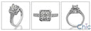 Estate Princess 0.60 Ct in Halo Cubic Zirconia Cz Ring