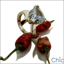 Solitaire 4 Ct Trillion free form Cubic Zirconia Cz Ring