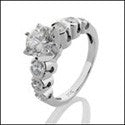 Engagement 1.75 TCW Round Brilliant in Prong Ct half Bezel Cubic Zirconia Cz Ring