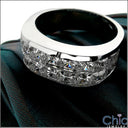 Mens 6.6 TCW Princess Invisible Set Cubic Zirconia CZ Wedding Band