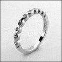 Wedding .10 TCW Round Stone Narrow Shank Cubic Zirconia CZ Band 