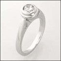 Solitaire 0.75 Round Bezel C art Contours Cubic Zirconia Cz Ring