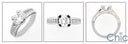 Estate Antique Style Round 1 Ct Center Stone Pave Cubic Zirconia Cz Ring