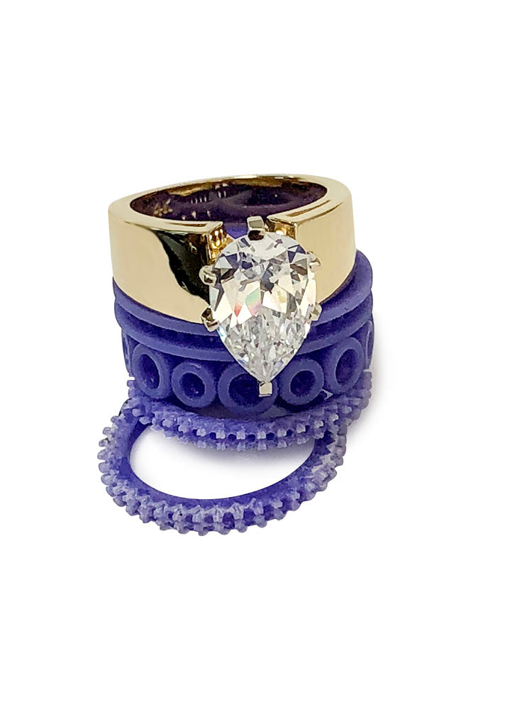 Solitaire Carat Pear Shaped Cubic Zirconia 7mm Wide