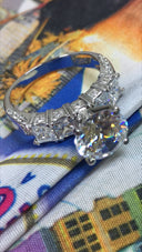 Round 3 Carat High Quality Cubic Zirconia Engagement Ring 14K Yellow Gold