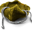 Cubic Zirconia Cz 9.5 TCW Round Half Bezel Round Necklace