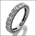 Eternity 1.25 Round in PaveAll Around Cubic Zirconia Cz Ring