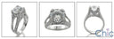 Engagement 2.5 Round Center Open HCt Engraved Cubic Zirconia Cz Ring