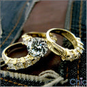 Round 3 Carat High Quality Cubic Zirconia Engagement Ring 14K Yellow Gold