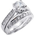 Matching Set .75 Round .85 Ct Wedding Cubic Zirconia Cz Ring