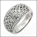 Fine Jewelry Wide Dome Channel Ct Pave Cubic Zirconia Cz Ring