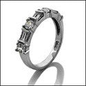 Wedding Baguette anb Round Stone Combination Cubic Zirconia CZ Band 