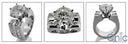 Engagement 3 Ct Round Center Wide Princess Channel Shank Cubic Zirconia Cz Ring