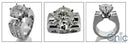 Engagement 3 Ct Round Cubic Zirconia Princess Channel Wide Shank Platinum Ring