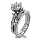 Matching Set 1 Ct Round Center Channel Princess Cubic Zirconia Cz Ring