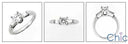 Engagement 0.75 Ct Round Tapered Baguettes Cubic Zirconia Cz Ring