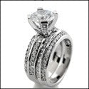 Matching Set 1.75 Round Rows Of Pave Cubic Zirconia Cz Ring