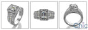 Estate 0.50 Emerald Center Channel Ct Pave Cubic Zirconia Cz Ring