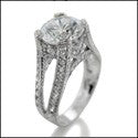 Engagement 2.5 Round Center Open HCt Engraved Cubic Zirconia Cz Ring
