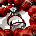 Matching Set 1.5 Round Center Channel Plain Cubic Zirconia Cz Ring
