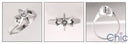 Fine Jewelry 0.30 Round Cnewter in Flower Prongs Cubic Zirconia Cz Ring