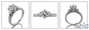 Engagement Round Center 1 Ct princess Cubic Zirconia Cz Ring