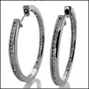 Round Channel set Hoops Cubic Zirconia CZ Earrings