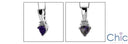 Cubic Zirconia Cz 1.5 Amethyst Trillion Bail Pendant