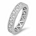 Cubic Zirconia Eternity Band With Triangle Design Hand Engraved