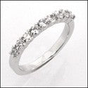 Wedding .50 TCW Round in Share Prongs Cubic Zirconia CZ Band 