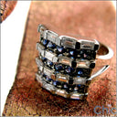 Fine Jewelry 2.8 TCW Baguettes Round Sapphire Cubic Zirconia 14K White Gold Ring
