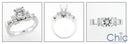 High Quality Round 1 Carat 4 Prong Engagement Ring Channel Sides CZ 14K White Gold