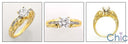 Estate 1 Carat Round Center 4 prongs Cubic Zirconia Yellow Gold Ring