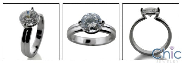 Solitaire 1.75 Ct Round Center Engagement Cubic Zirconia Cz Ring