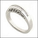 Wedding Princess Channel Set Filigree Cubic Zirconia CZ Band 
