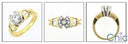 .75 Round Center Cubic Zirconia  Ring Old Fashion Style Two Tone 14K Gold Ring