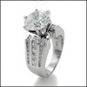 Engagement Round 3 Ct Center 2.25 TCW Channel Cubic Zirconia Cz Ring