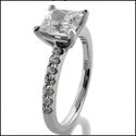 Engagement Princess 1 Ct . Center Narrow Pave Cubic Zirconia Cz Ring