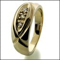 Mens 7.5 MM Wide Cubic Zirconia CZ Wedding Band