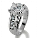 Engagement 2.5 Round Lucida Channel d Cubic Zirconia Cz Ring