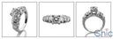 Engagement Round 1 Ct Center Channel Baguettes Cubic Zirconia Cz Ring
