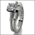 Matching Set .5 Round Center Curved Channel Cubic Zirconia Cz Ring