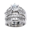 Matching Set 1.5 Round 6 Prongs Channel Fitted Cubic Zirconia Cz Ring