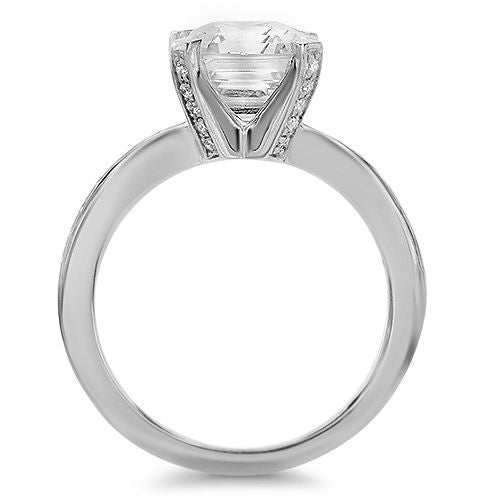 Engagement 3.5 Royal Asscher Ct Pave Prongs Cubic Zirconia Cz Ring