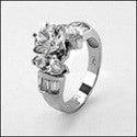 Engagement Round 1 Ct Center Marquise Cubic Zirconia Cz Ring