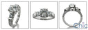 Engagement 1.25 Round Center Channel Ct Pave Cubic Zirconia Cz Ring