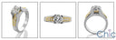 Cubic Zirocnia Round 1 Ct Center Two Tone 14k Gold  Bridge Engagement Cz Ring