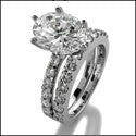 Matching Set 2 Ct Oval Round Share Prong Cubic Zirconia Cz Ring
