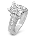 Cathedral Style 3 Carat Radiant Cut Center Cubic Zirconia Ring